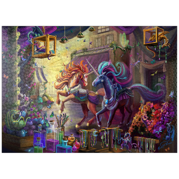 puzzleplate Twilight Unicorn Marketplace - Rose Cat Khan 1000 Jigsaw Puzzle