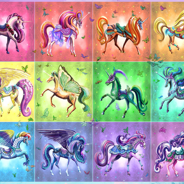 A Dozen Rainbow Unicorns - Rose Cat Khan 1000 Jigsaw Puzzle 3D Modell