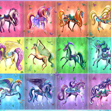 A Dozen Rainbow Unicorns - Rose Cat Khan 100 Jigsaw Puzzle 3D Modell