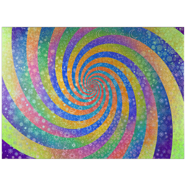 puzzleplate Swirl Rainbow Challenge - Rose Cat Khan 1000 Jigsaw Puzzle