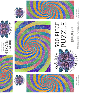 Swirl Rainbow Challenge - Rose Cat Khan 500 Jigsaw Puzzle box 3D Modell