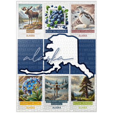 puzzleplate Alaska: State Symbols Poster 1000 Jigsaw Puzzle