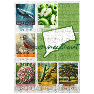 puzzleplate Connecticut: State Symbols Poster 500 Jigsaw Puzzle