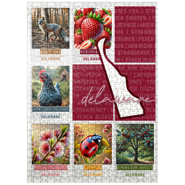 puzzleplate Delaware: State Symbols Poster 500 Jigsaw Puzzle