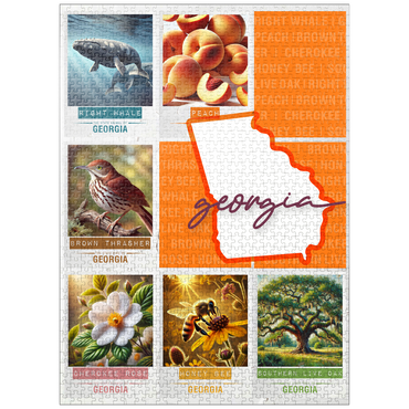 puzzleplate Georgia: State Symbols Poster 1000 Jigsaw Puzzle