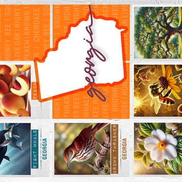 Georgia: State Symbols Poster 1000 Jigsaw Puzzle 3D Modell