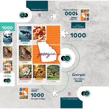 Georgia: State Symbols Poster 1000 Jigsaw Puzzle box 3D Modell