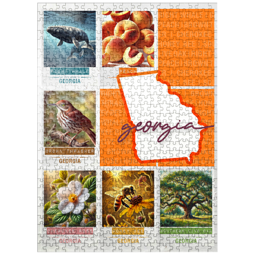 puzzleplate Georgia: State Symbols Poster 500 Jigsaw Puzzle