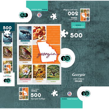 Georgia: State Symbols Poster 500 Jigsaw Puzzle box 3D Modell