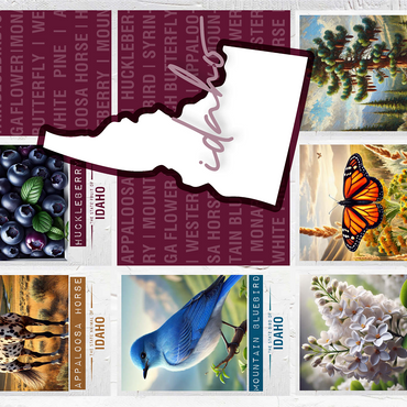 Idaho: State Symbols Poster 1000 Jigsaw Puzzle 3D Modell