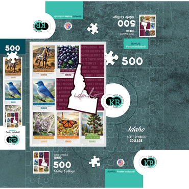 Idaho: State Symbols Poster 500 Jigsaw Puzzle box 3D Modell