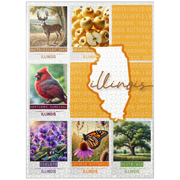 puzzleplate Illinois: State Symbols Poster 1000 Jigsaw Puzzle