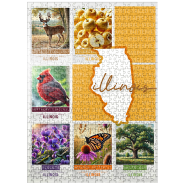 puzzleplate Illinois: State Symbols Poster 500 Jigsaw Puzzle