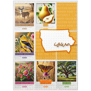 puzzleplate Iowa: State Symbols Poster 1000 Jigsaw Puzzle