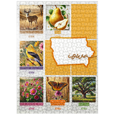 puzzleplate Iowa: State Symbols Poster 500 Jigsaw Puzzle