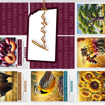 Kansas: State Symbols Poster 500 Jigsaw Puzzle 3D Modell