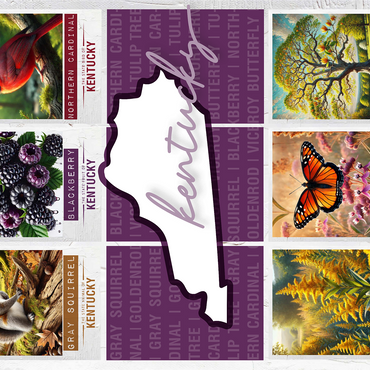 Kentucky: State Symbols Poster 1000 Jigsaw Puzzle 3D Modell