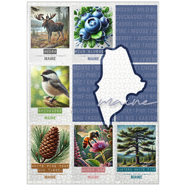 puzzleplate Maine: State Symbols Poster 1000 Jigsaw Puzzle