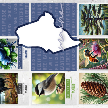 Maine: State Symbols Poster 500 Jigsaw Puzzle 3D Modell