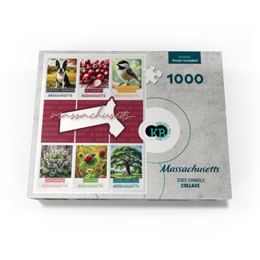 Massachusetts: State Symbols Poster 1000 Jigsaw Puzzle box view3