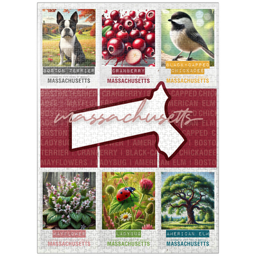 puzzleplate Massachusetts: State Symbols Poster 1000 Jigsaw Puzzle