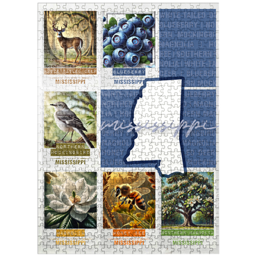 puzzleplate Mississippi: State Symbols Poster 500 Jigsaw Puzzle