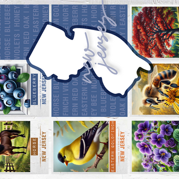 New Jersey: State Symbols Poster 1000 Jigsaw Puzzle 3D Modell
