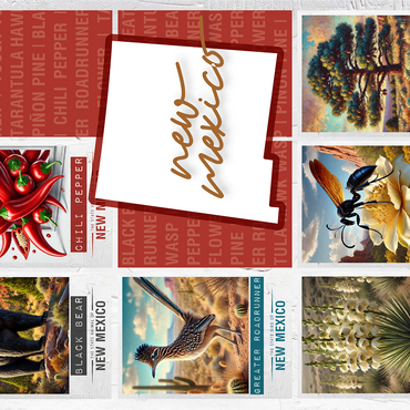 New Mexico: State Symbols Poster 1000 Jigsaw Puzzle 3D Modell