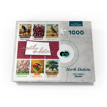 North Dakota: State Symbols Poster 1000 Jigsaw Puzzle box view3