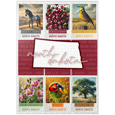 puzzleplate North Dakota: State Symbols Poster 1000 Jigsaw Puzzle