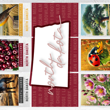 North Dakota: State Symbols Poster 1000 Jigsaw Puzzle 3D Modell