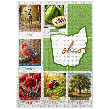 puzzleplate Ohio: State Symbols Poster 500 Jigsaw Puzzle