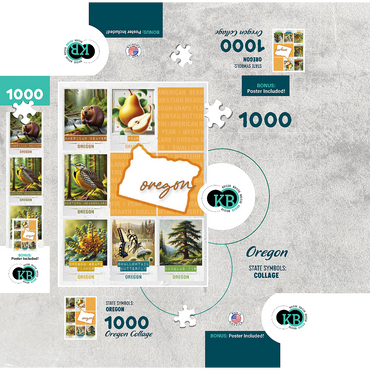 Oregon: State Symbols Poster 1000 Jigsaw Puzzle box 3D Modell