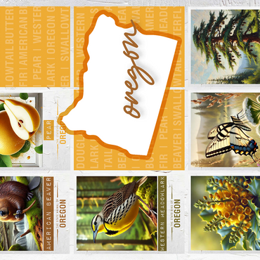 Oregon: State Symbols Poster 500 Jigsaw Puzzle 3D Modell