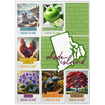 puzzleplate Rhode Island: State Symbols Poster 1000 Jigsaw Puzzle