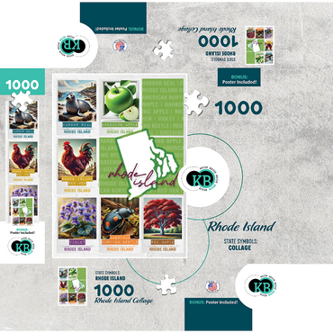 Rhode Island: State Symbols Poster 1000 Jigsaw Puzzle box 3D Modell