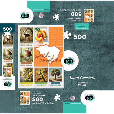 South Carolina: State Symbols Poster 500 Jigsaw Puzzle box 3D Modell
