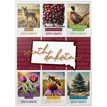puzzleplate South Dakota: State Symbols Poster 1000 Jigsaw Puzzle