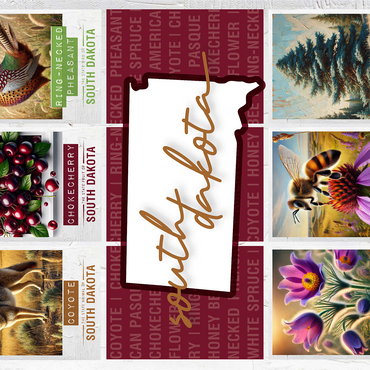 South Dakota: State Symbols Poster 1000 Jigsaw Puzzle 3D Modell