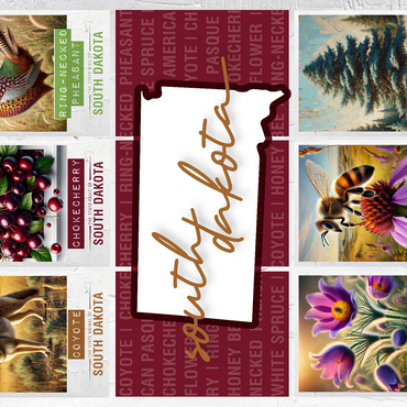 South Dakota: State Symbols Poster 500 Jigsaw Puzzle 3D Modell