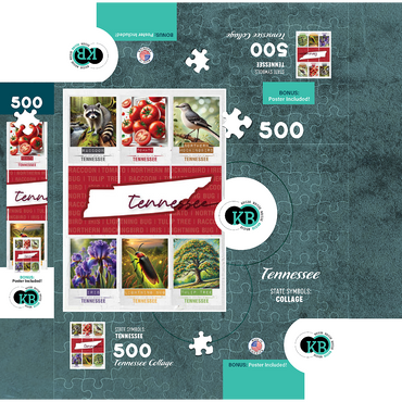 Tennessee: State Symbols Poster 500 Jigsaw Puzzle box 3D Modell