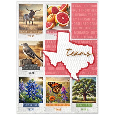puzzleplate Texas: State Symbols Poster 1000 Jigsaw Puzzle