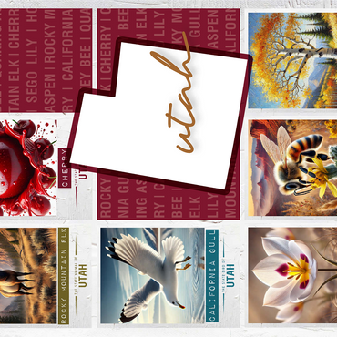 Utah: State Symbols Poster 1000 Jigsaw Puzzle 3D Modell