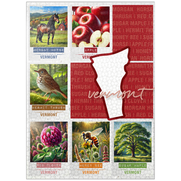 puzzleplate Vermont: State Symbols Poster 1000 Jigsaw Puzzle