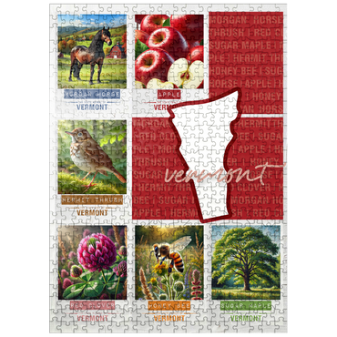 puzzleplate Vermont: State Symbols Poster 500 Jigsaw Puzzle