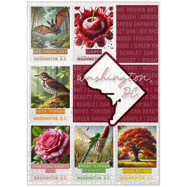 puzzleplate Washington, D.C.: State Symbols Poster 1000 Jigsaw Puzzle