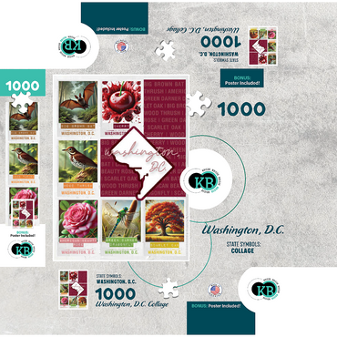 Washington, D.C.: State Symbols Poster 1000 Jigsaw Puzzle box 3D Modell