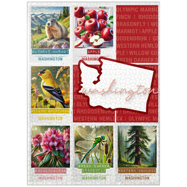 puzzleplate Washington: State Symbols Poster 1000 Jigsaw Puzzle