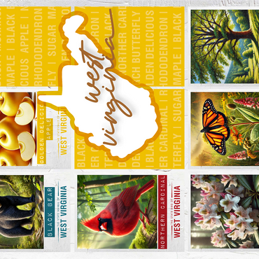 West Virginia: State Symbols Poster 1000 Jigsaw Puzzle 3D Modell