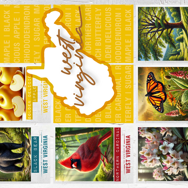 West Virginia: State Symbols Poster 500 Jigsaw Puzzle 3D Modell